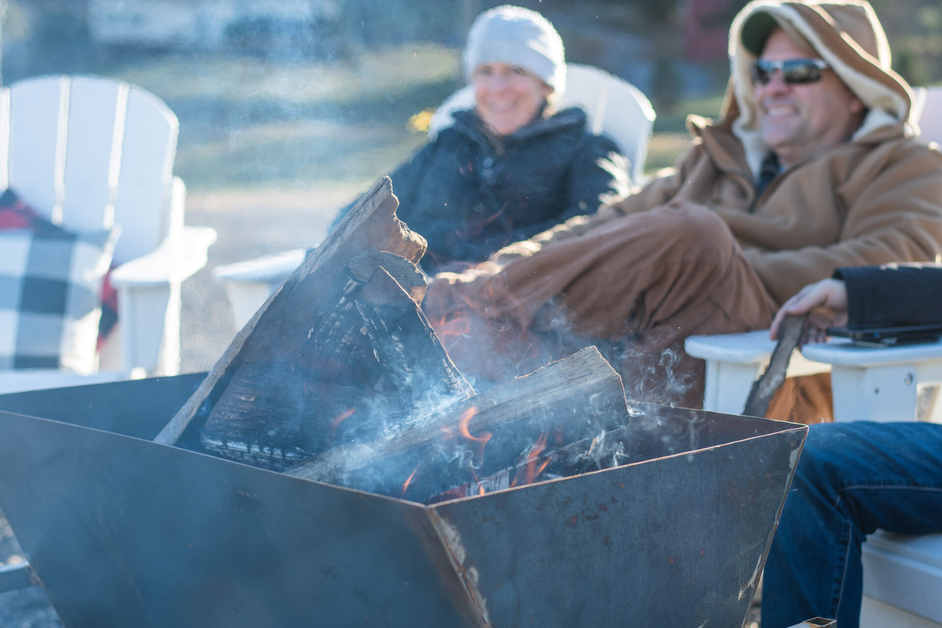 Firepits flight on ice